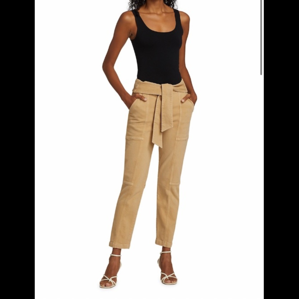 NWOT! Jonathan Simkhai Standard Henley Tie Waist Pants Cargo
